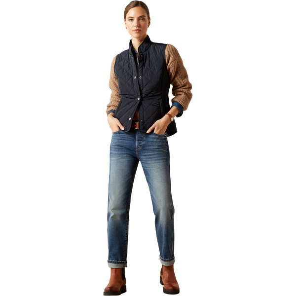 2026 Ariat Womens Woodside Vest 10062688 - Navy / Navy Floral Print